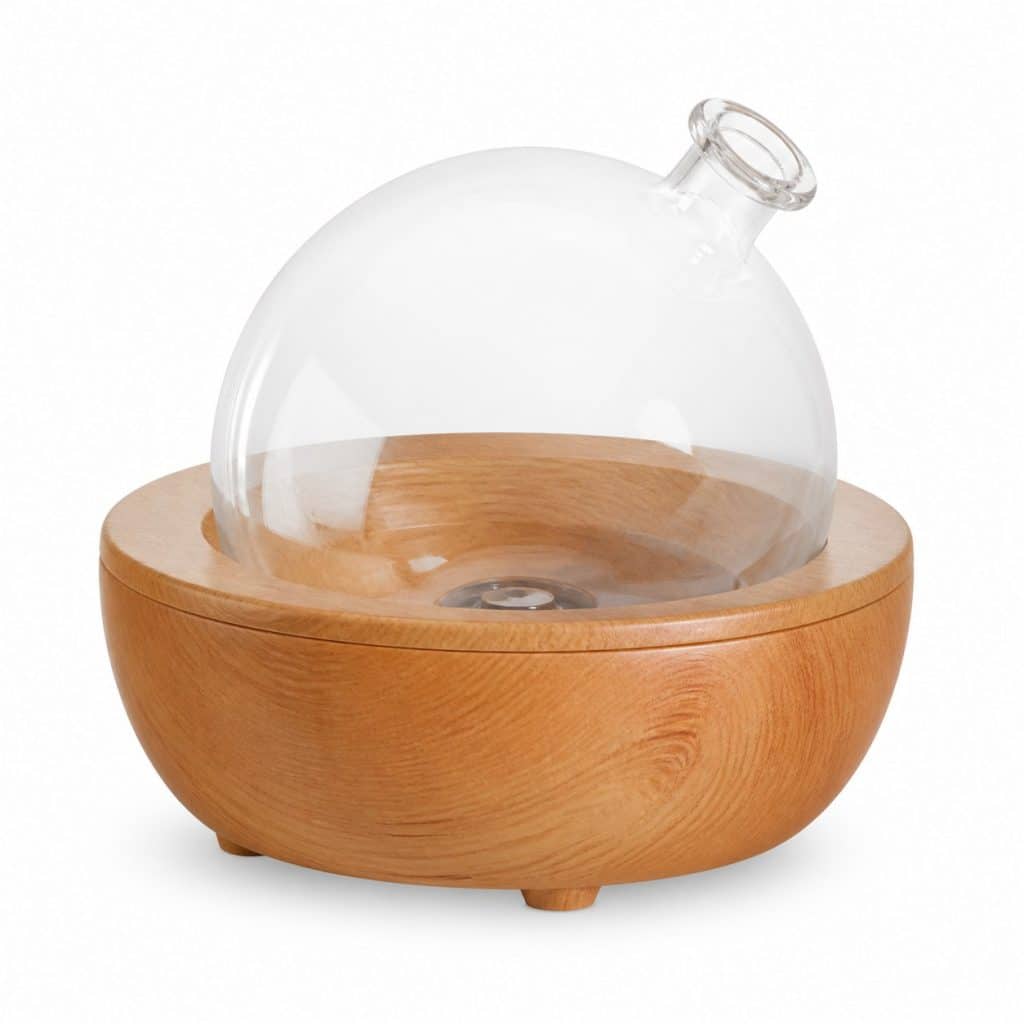 Diffuseur ultrasonique bois et verre pour salon présenté seul