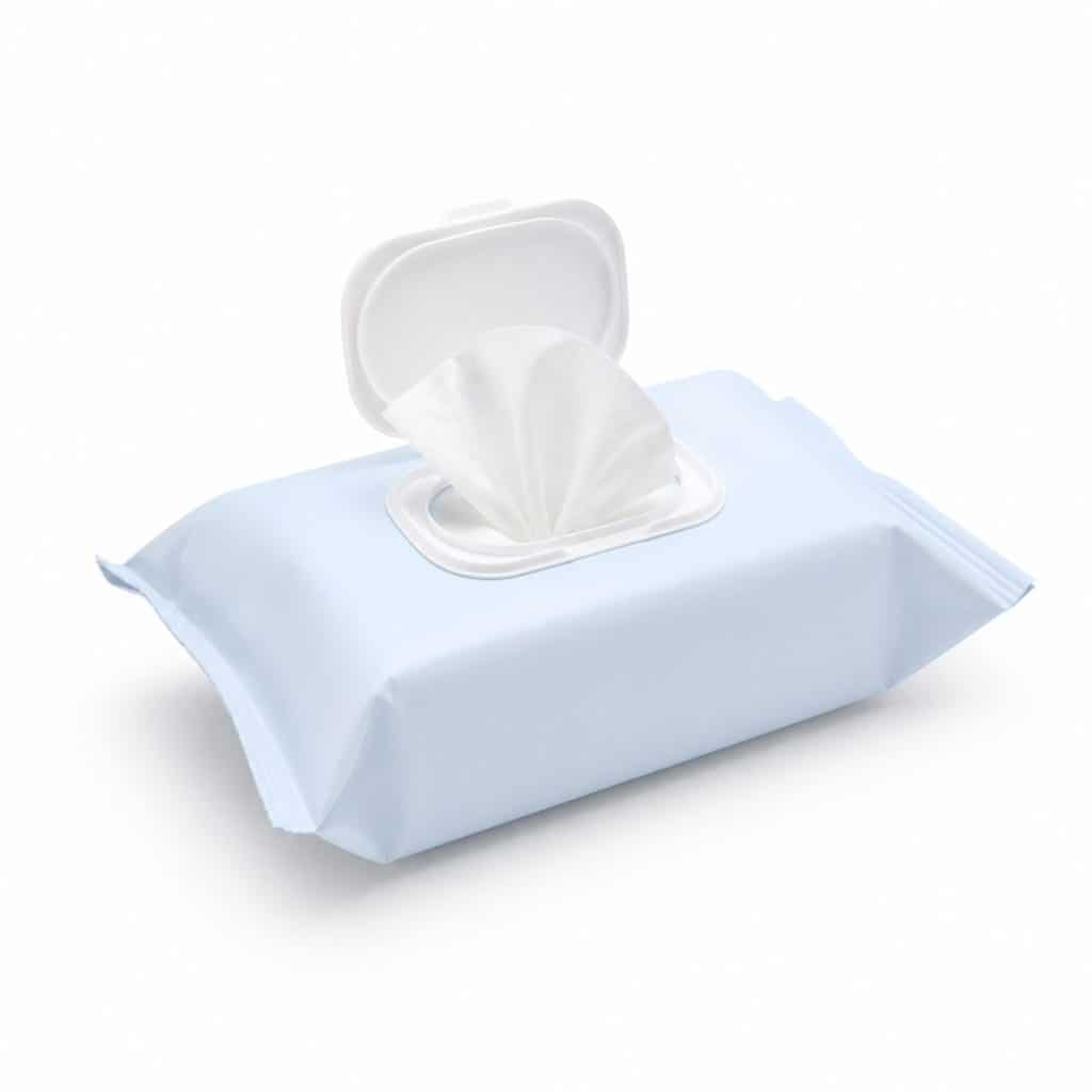 Lingettes à l'eau pour peaux fragiles présenté seul