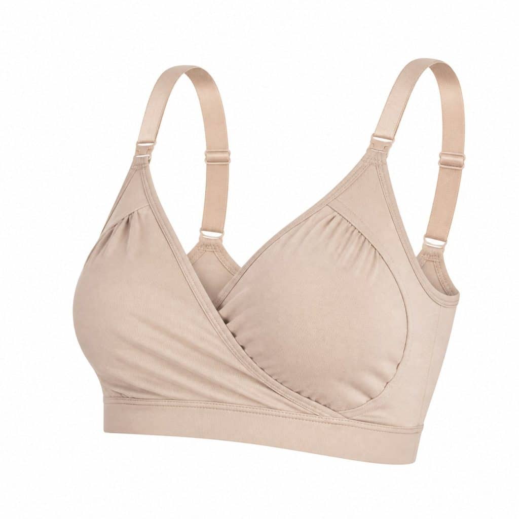 Soutien-gorge d'allaitement cache-cœur sans armatures présenté seul